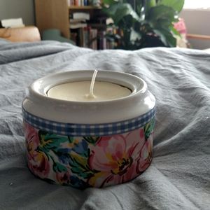Homemade Candle in Flower Crock
